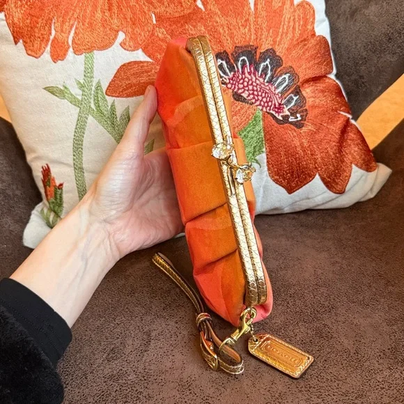 VINTAGE COACH KISSLOCK BAG 7553 GOLDEN PYTHON OPTIC SIGNATURE CANVAS LTD ED NWOT - Picture 7 of 15